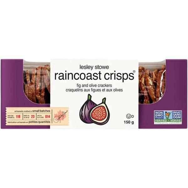 Lesley Stowe Raincoast Crisp Fig and Olive 150g artisan Canadian cracker