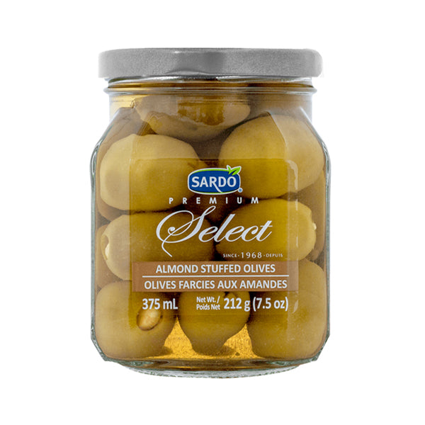 Sardo Almond Stuffed Olives 375ml glass jar